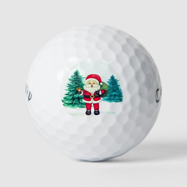 Cheerful Santa Claus Golf Balls (Front)