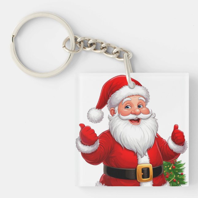 Cheerful Santa Claus Keychain (Front)