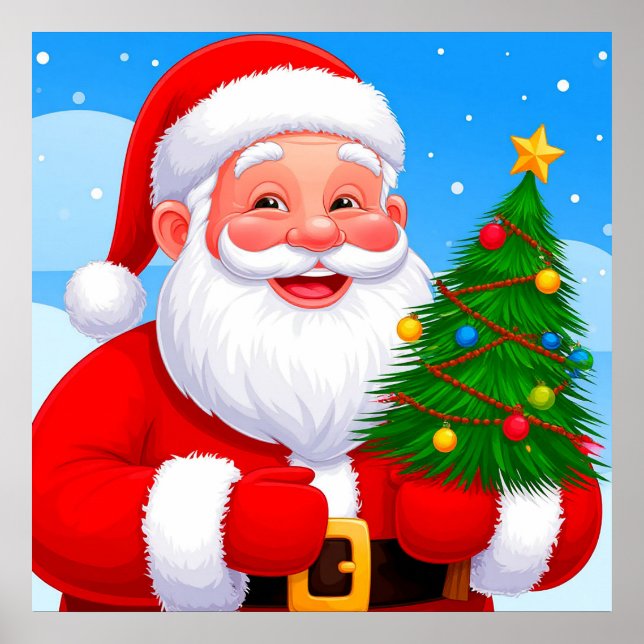 Cheerful Santa Claus Poster (Front)