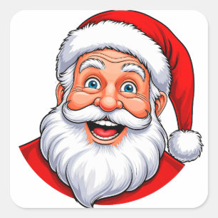 Cheerful Santa Claus Square Sticker