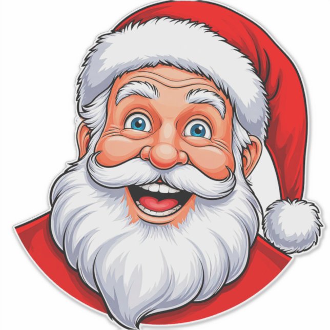 Cheerful Santa Claus Sticker (Front)