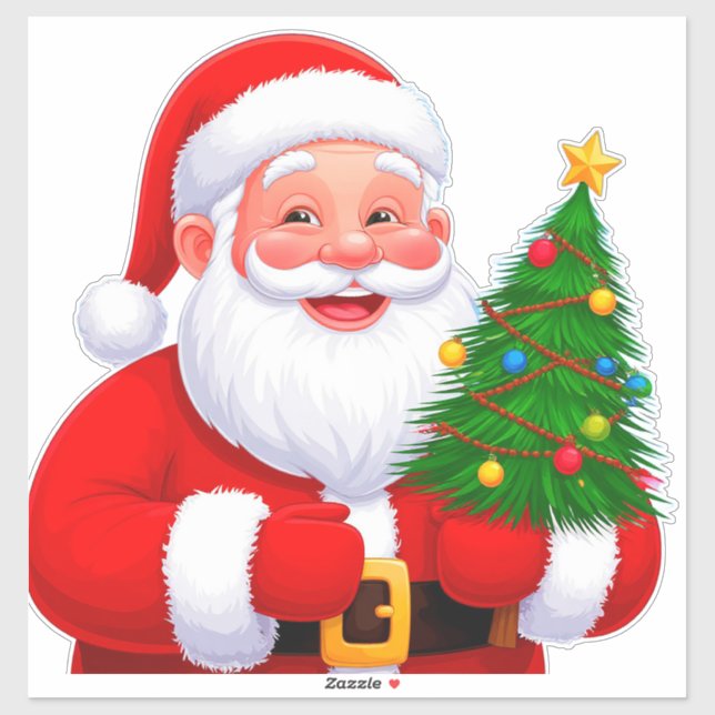 Cheerful Santa Claus Sticker (Sheet)
