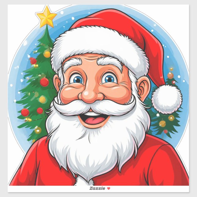Cheerful Santa Claus Sticker (Sheet)