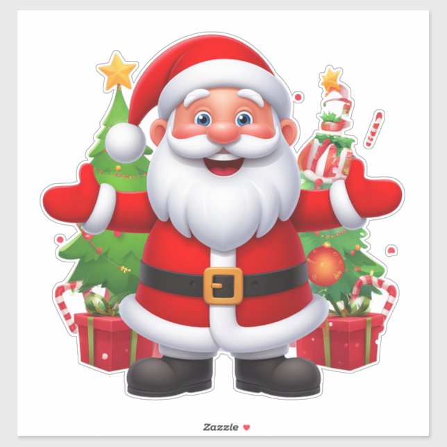 Cheerful Santa Claus Sticker (Sheet)