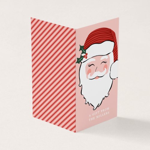 Cheerful Santa Face Christmas Gift Tag