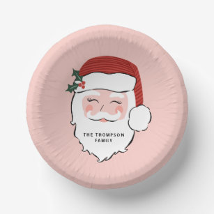 Cheerful Santa Face   Christmas  Paper Bowls