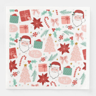 Cheerful Santa Face   Christmas Paper Dinner Napkins