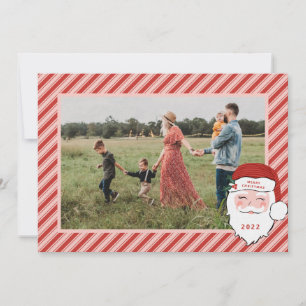 Cheerful Santa Face Christmas Photo Holiday Card