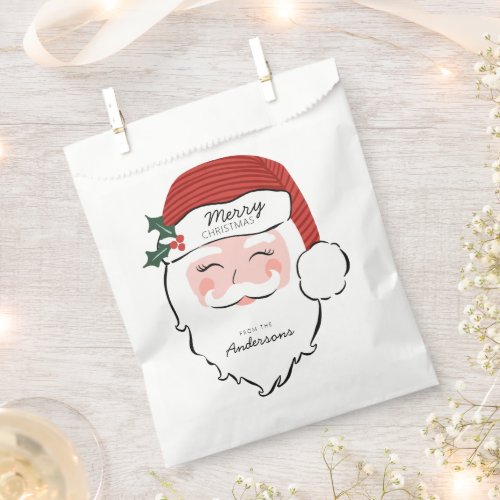 Cheerful Santa Face Favor Bag