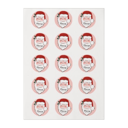 Cheerful Santa Face | Merry Christmas Edible Frosting Rounds (Sheet)