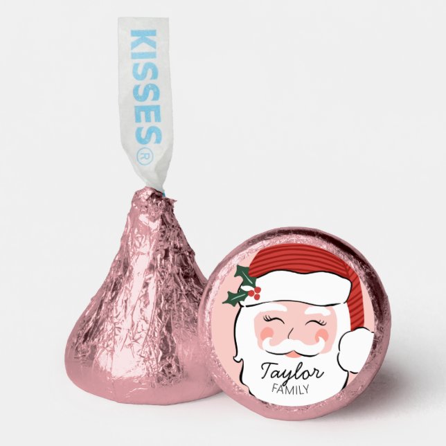 Cheerful Santa Face | Merry Christmas Hershey®'s K Kisses® (Front)