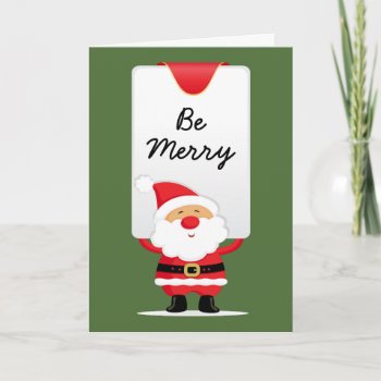 Cheerful Santa Personalized Christmas Holiday Card by DP_Holidays at Zazzle