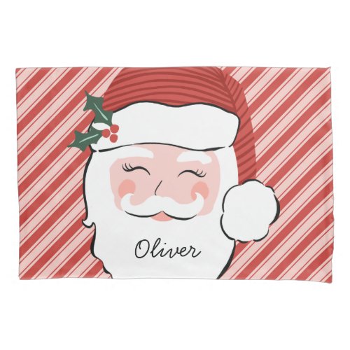 Cheerful Santa Personalized Christmas  Pillow Case