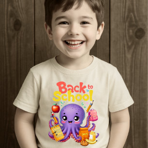 Cheerful School Octopus – Back-to-School Design  T-Shirt