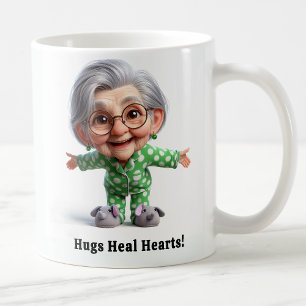 Cheerful Senior Citizen in Cozy Attire Coffee Mug