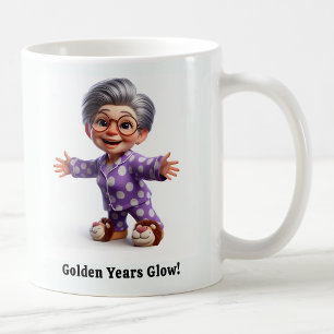 Cheerful Senior Citizen in Cozy Attire Coffee Mug