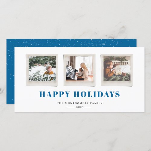 Cheerful Sentiments Snapshot Blue Holiday Card