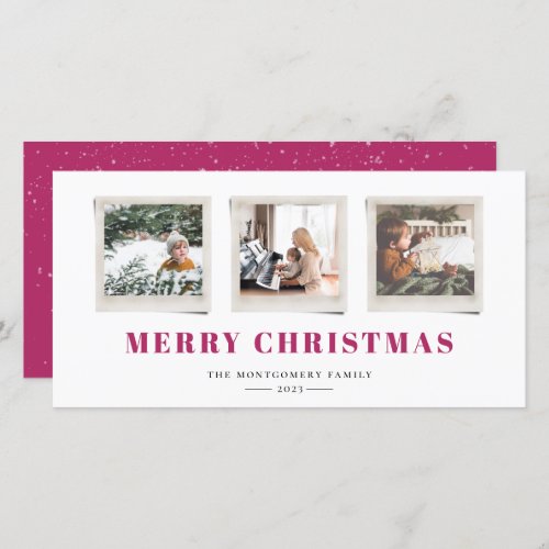 Cheerful Sentiments Snapshot Purple Holiday Card