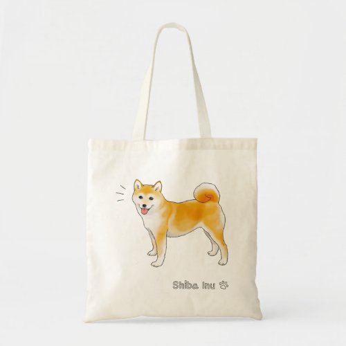 Cheerful Shiba Inu Dog Tote Bag