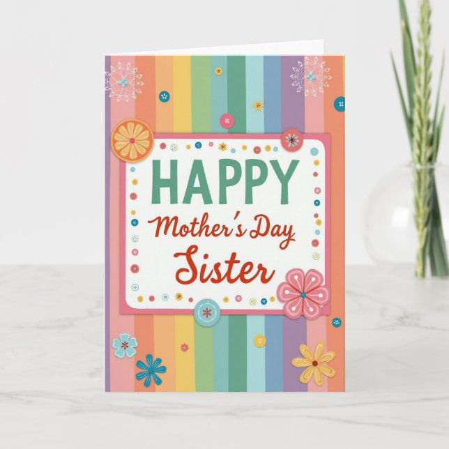 Cheerful Sister Day Design Card (Front)