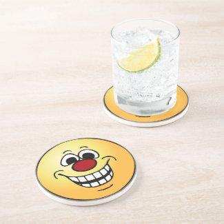 Cheerful Smiley Face Grumpey Beverage Coasters