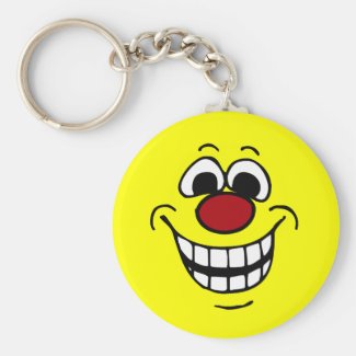 Cheerful Smiley Face Grumpey Key Chain