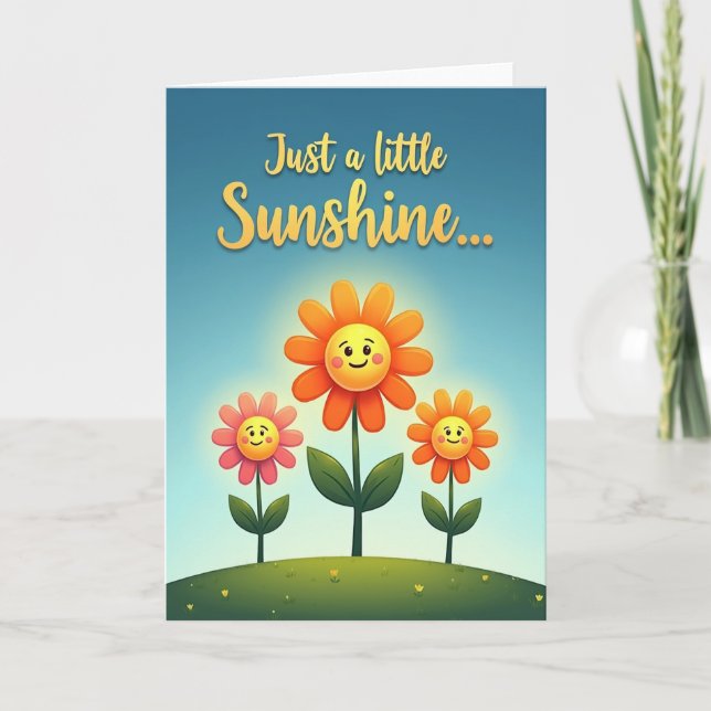 Cheerful Smiling Flower Card (Front)