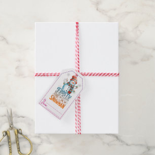 Cheerful snowman Christmas gift tags