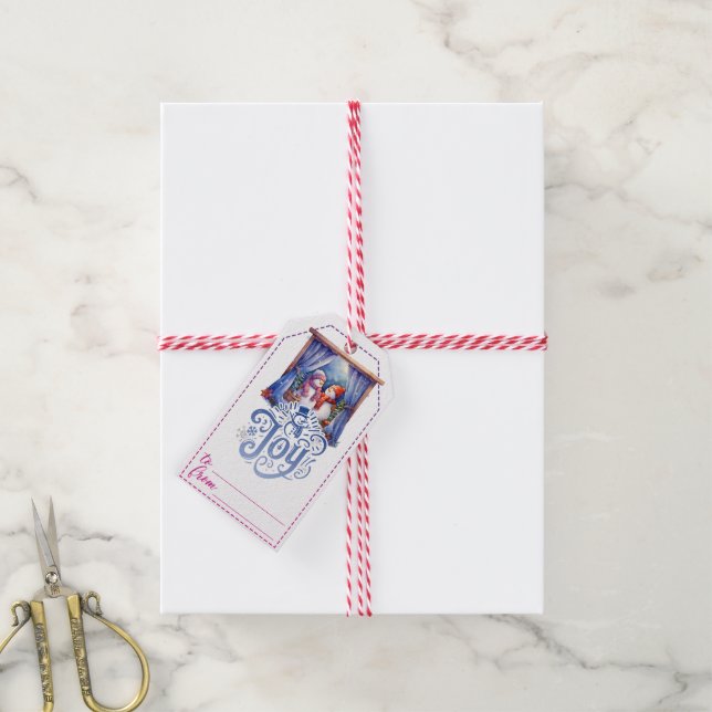 Cheerful snowman Christmas gift tags (With Twine)