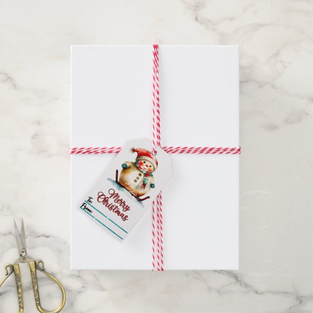 Cheerful snowman Christmas tags! Gift Tags (With Twine)