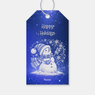 Cheerful Snowman Holiday Gift Tag