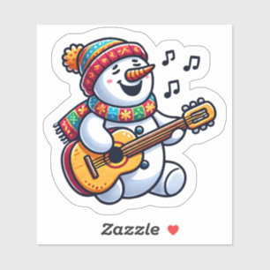 Cheerful Snowman Singing Xmas Songs Sticker