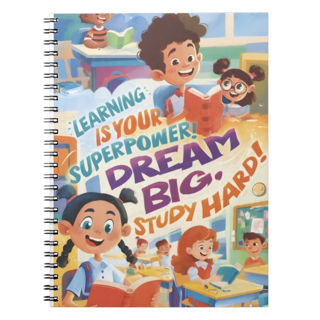 Cheerful Spiral Notebook for Big Dreamers (Front)