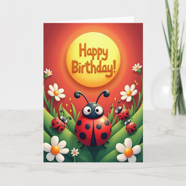 Cheerful Spotted Bug Card (Front)