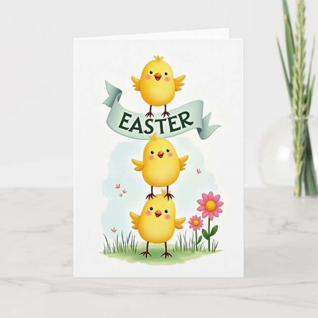 Cheerful Spring Bird Greeting Card (Front)