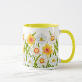 Cheerful Spring Daffodils Ringer Mug