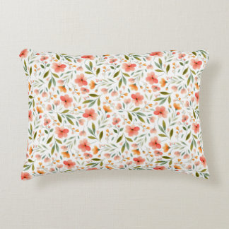 Cheerful Spring Peach Flowers Accent Pillow