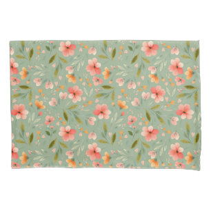 Cheerful Spring Peach Flowers Pillow Case