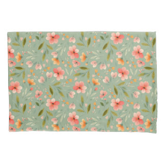 Cheerful Spring Peach Flowers Pillow Case