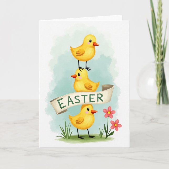 Cheerful Springtime Friends Card (Front)