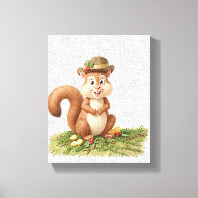 Cheerful Squirrel Canvas Print (Front)