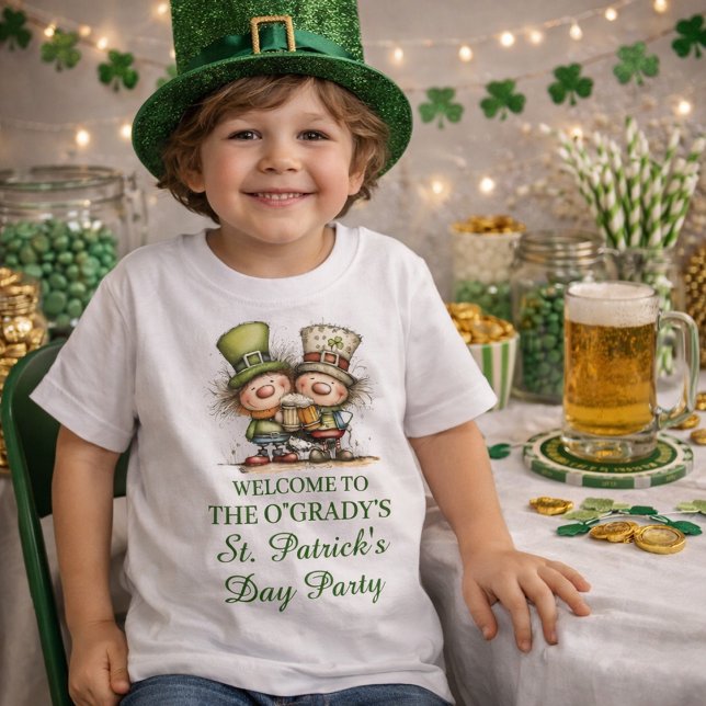 Cheerful St. Patrick’s Day Party Illustration Baby T-Shirt (Creator Uploaded)