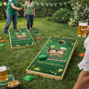 Cheerful St. Patrick’s Day Party Illustration Cornhole Set