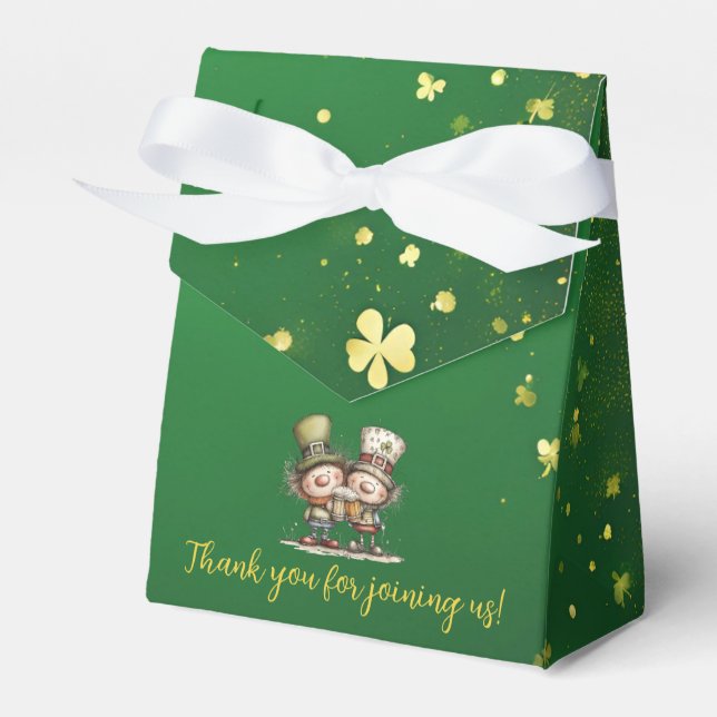 Cheerful St. Patrick’s Day Party Illustration Favor Boxes (Front Side)