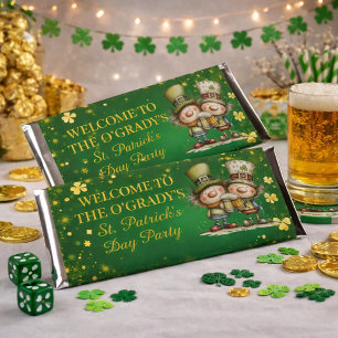 Cheerful St. Patrick’s Day Party Illustration Hershey Bar Favors