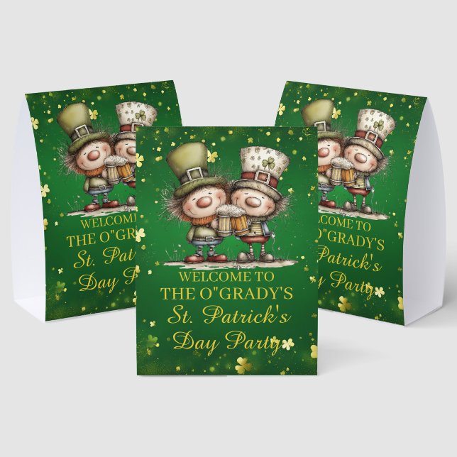 Cheerful St. Patrick’s Day Party Illustration Paper Table Tent (Insitu(Multi))