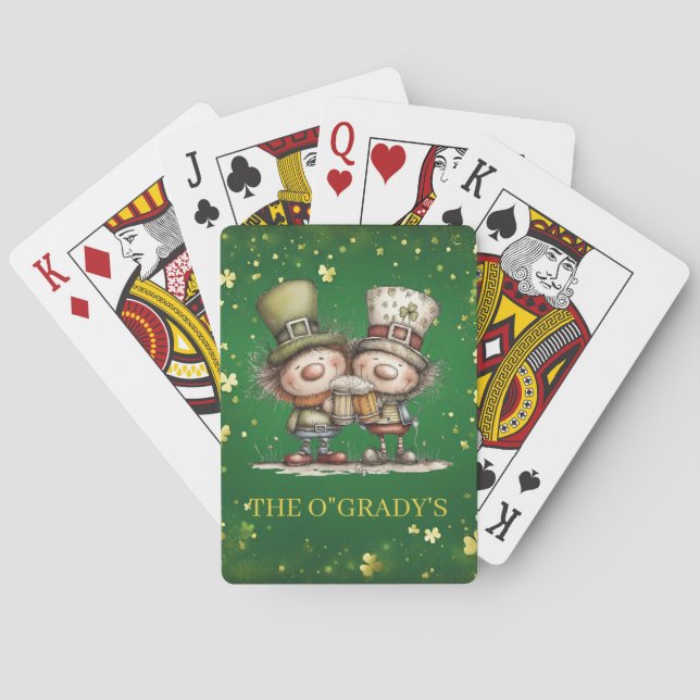 Cheerful St. Patrick’s Day Party Illustration Poker Cards (Back)