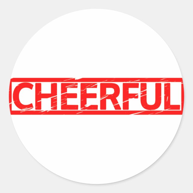 Cheerful Stamp Classic Round Sticker (Front)