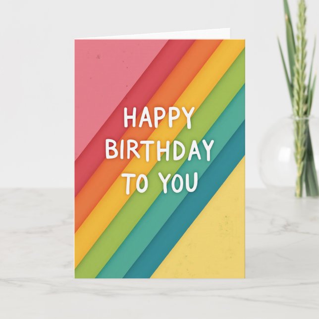 Cheerful Stripe Birthday Card (Front)