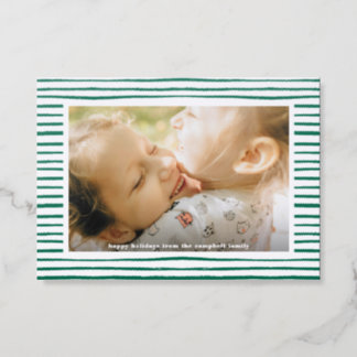 Cheerful Stripes Holiday Letterpress Photo Cards